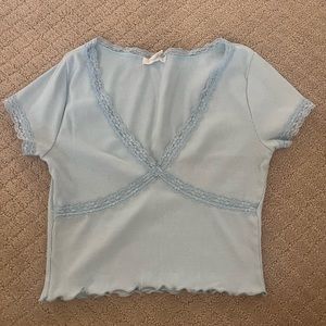 light blue lace baby tee
